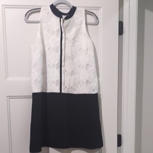 LOFT Black and White Floral Dress